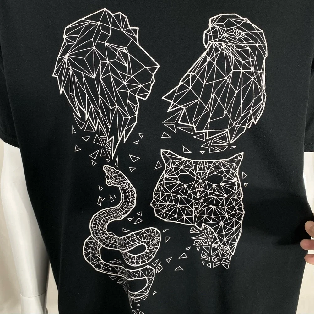 Geek Gear Harry Potter Themed Geo Wizardry Animal Design Black Tee